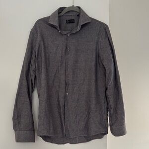 Luis Fusaro Black Brown Herringbone Button-Up Shirt - purchased in Italy!